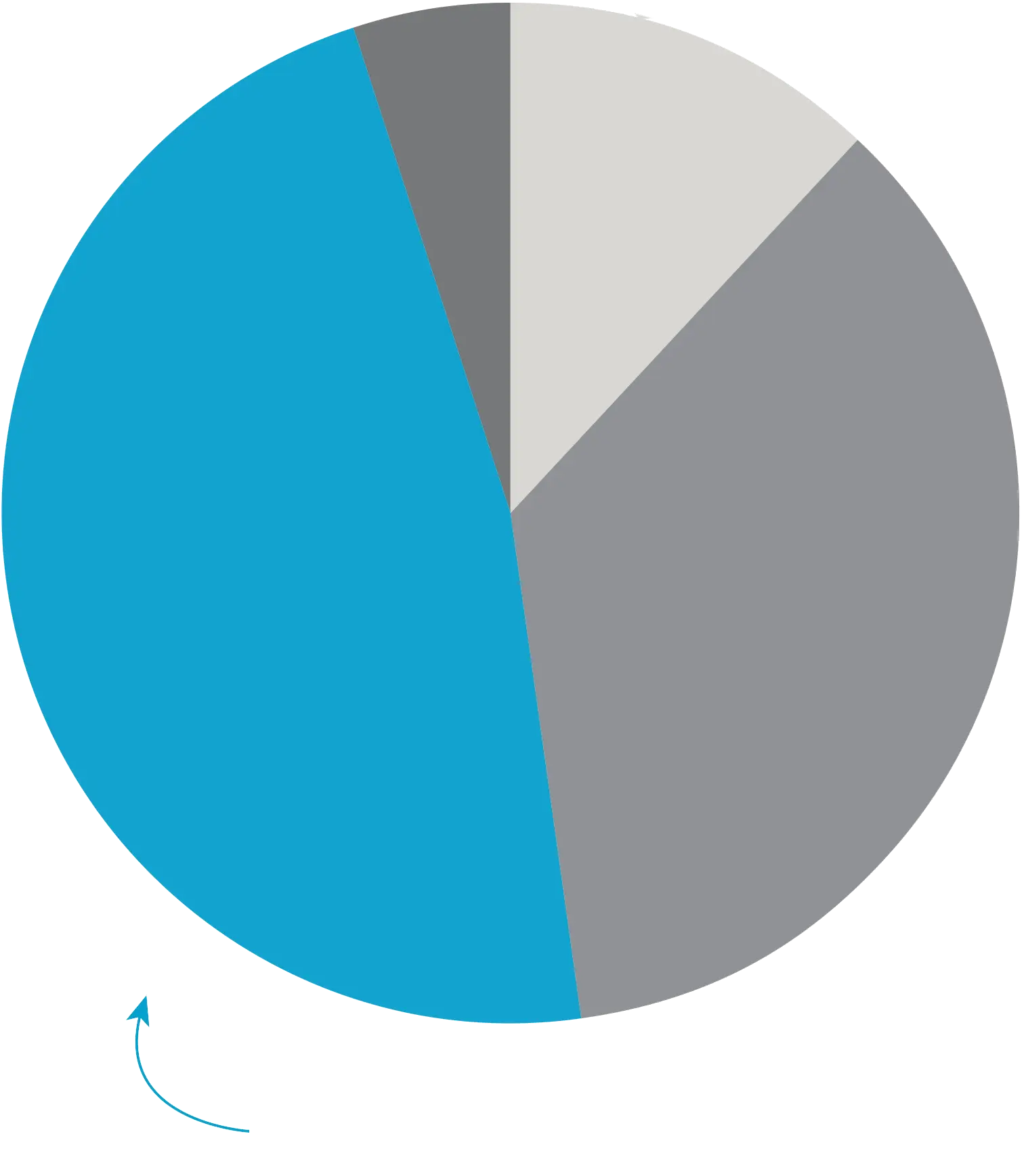 Grey and Blue Pie Chart Illustration