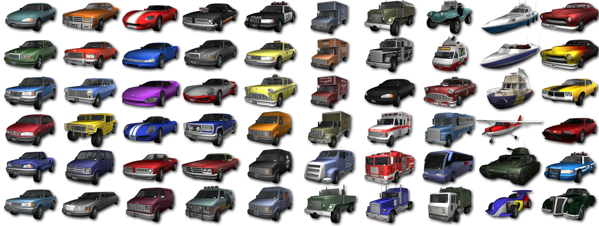 Collection of Various Vehicles