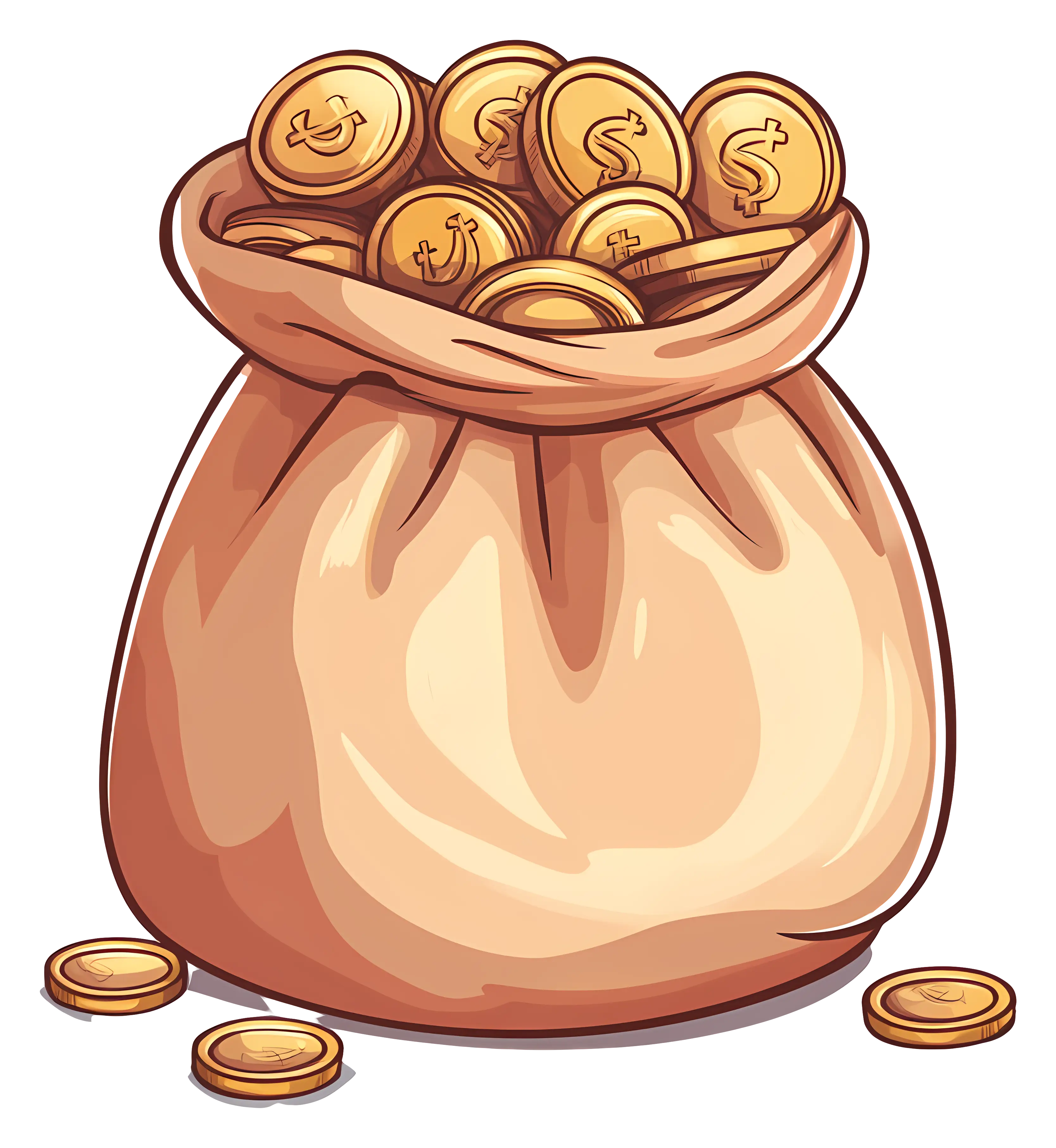 Bag of Coins Illustration