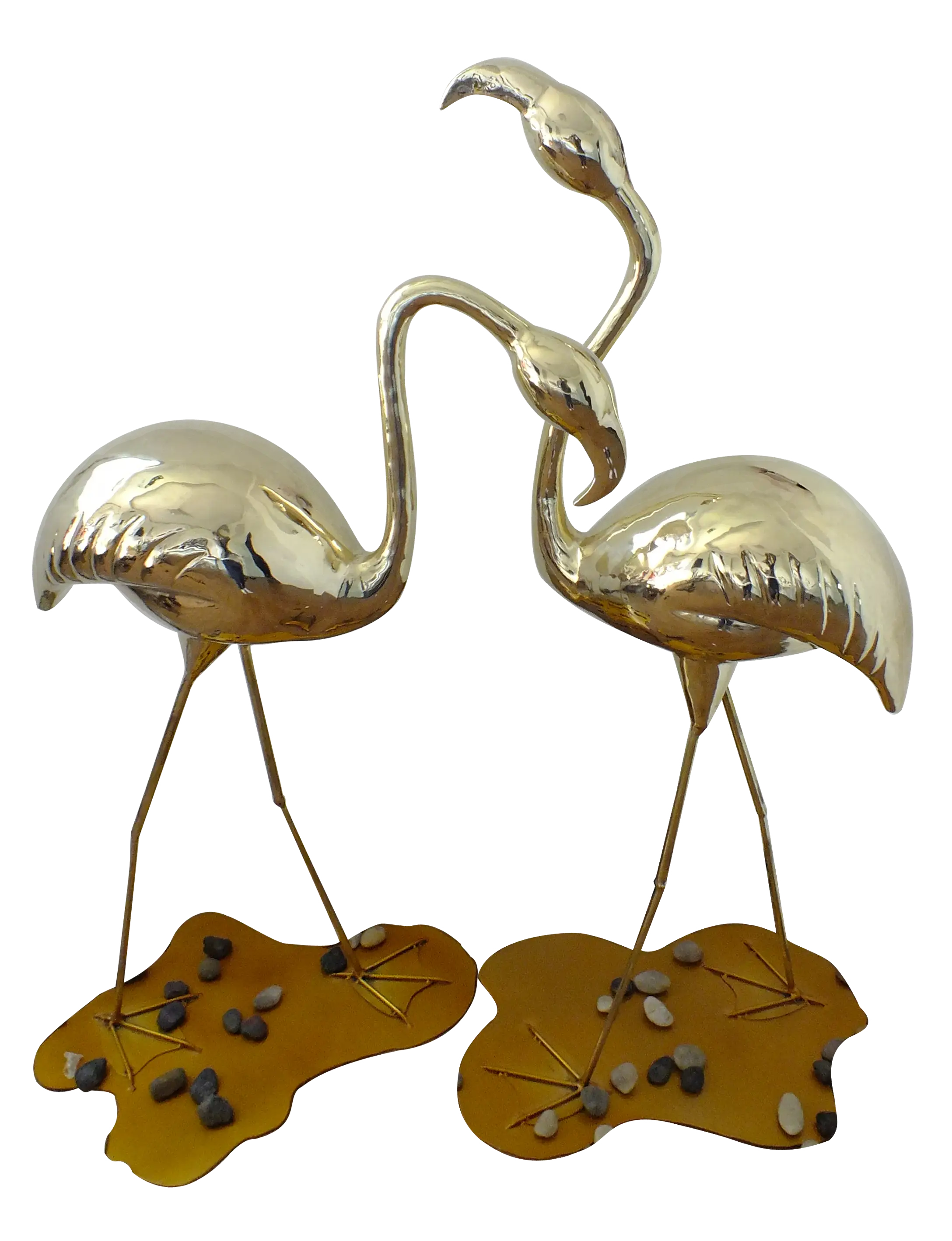 Elegant Metal Flamingo Statues