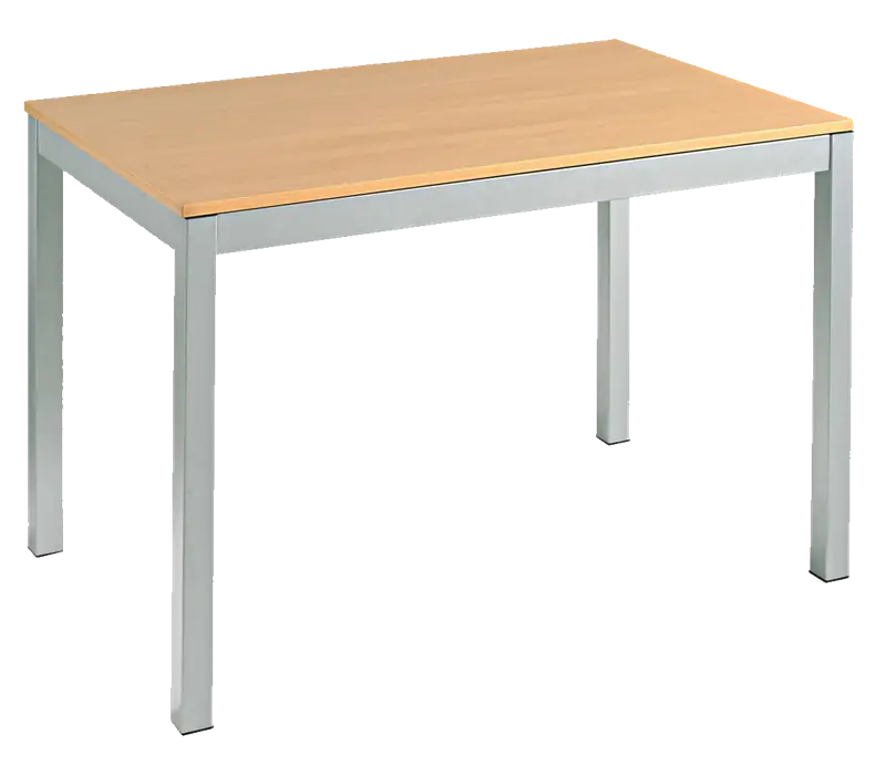 Metal Table with Wooden Surface