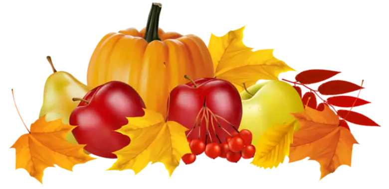 Autumn Harvest Composition with Pumpkins and Fruits