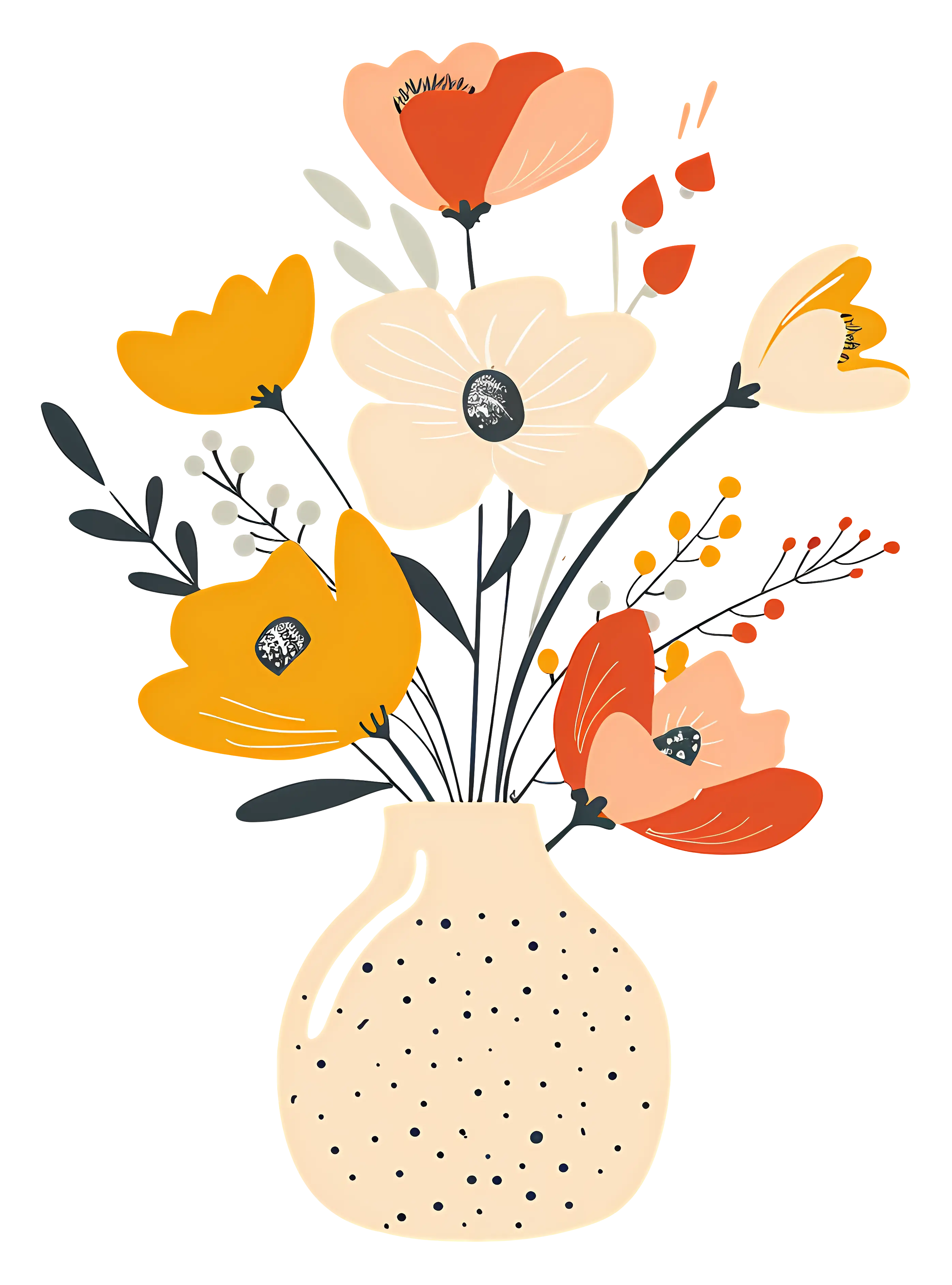 Colorful Floral Arrangement in Vase