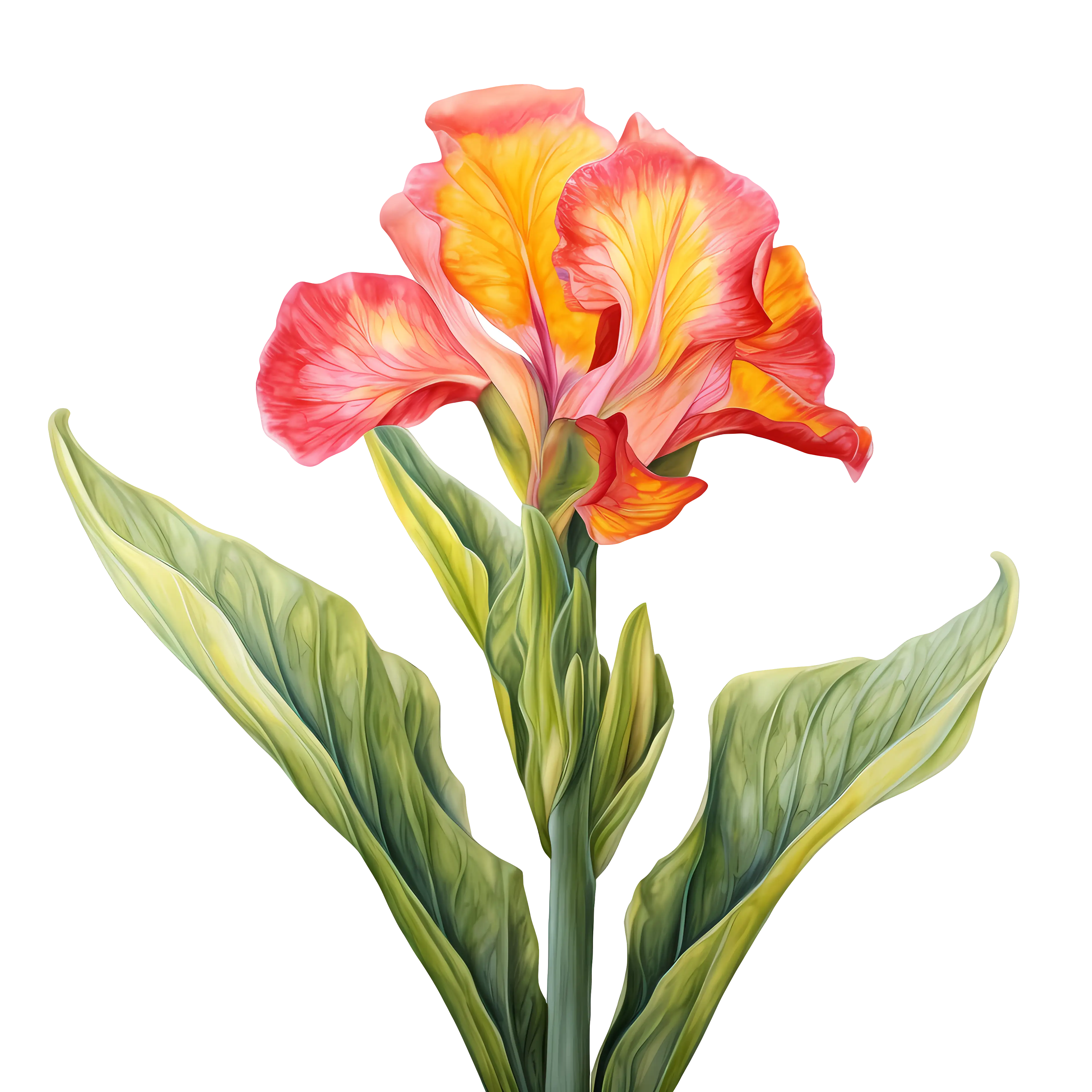 Orange and Yellow Canna Flower Display