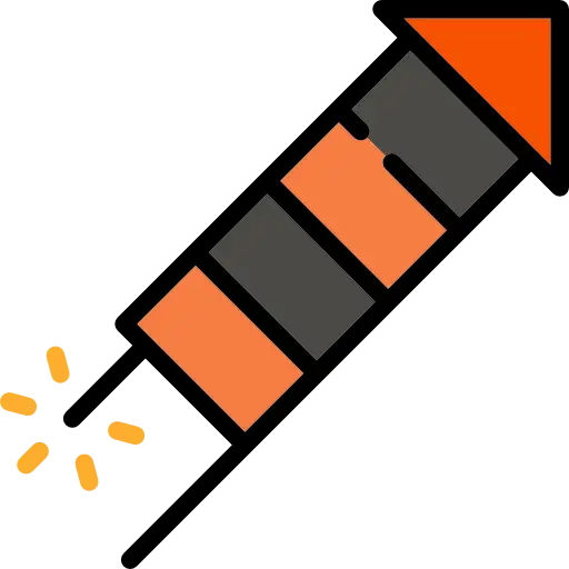 Orange and Black Rocket Firework