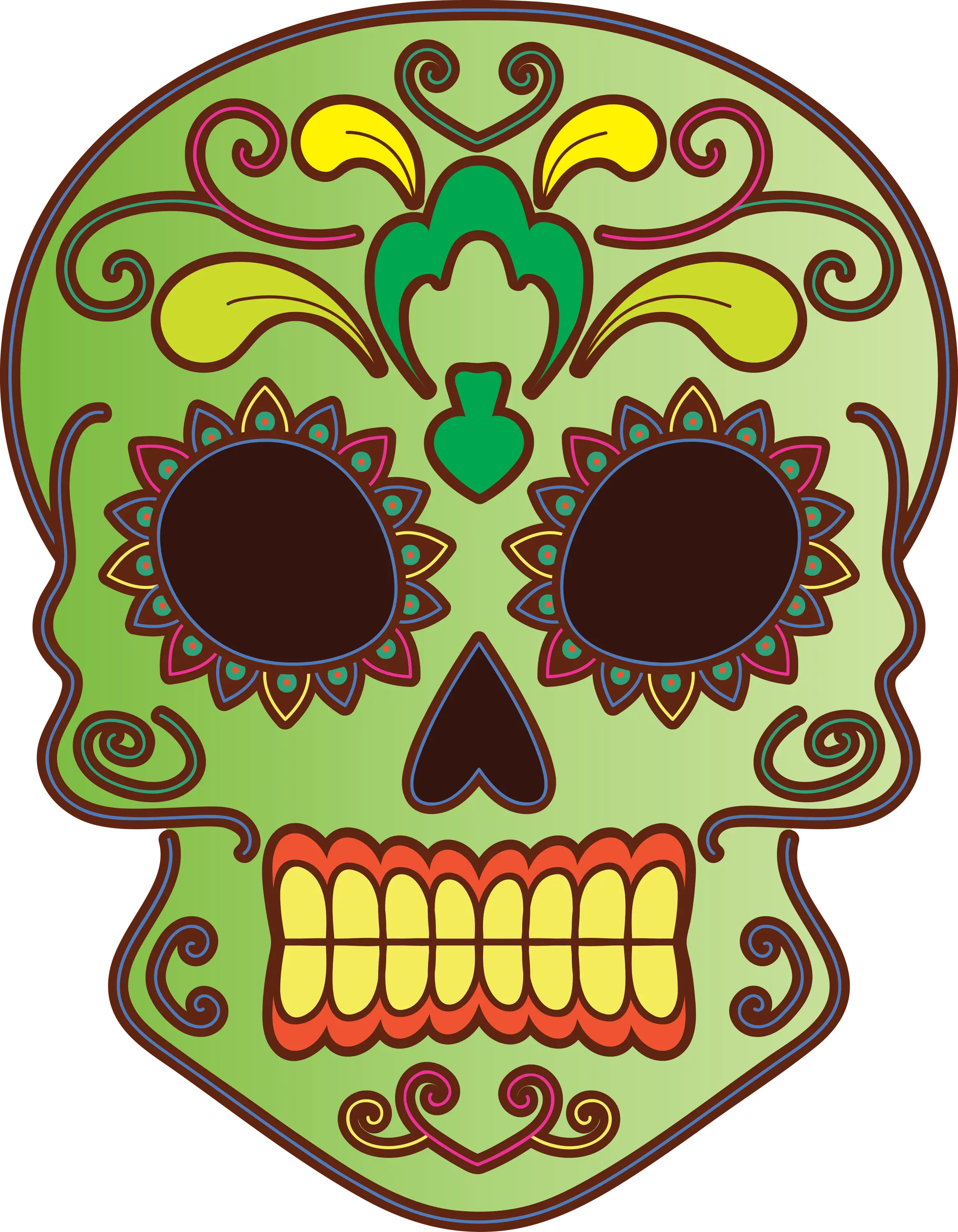 Colorful Sugar Skull Illustration for Day of the Dead
