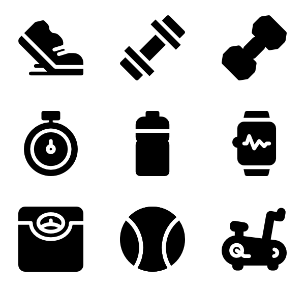 Set of Fitness and Exercise Icons