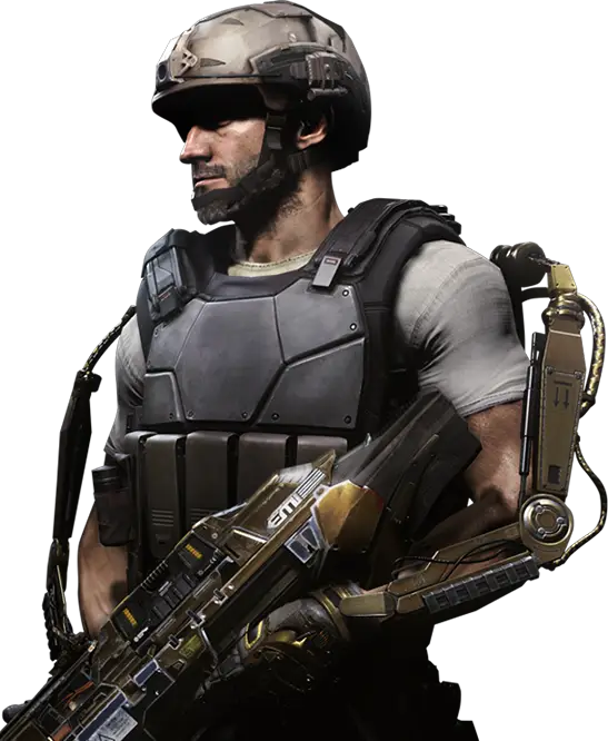 Armored Soldier Illustration with Futuristic Weaponry