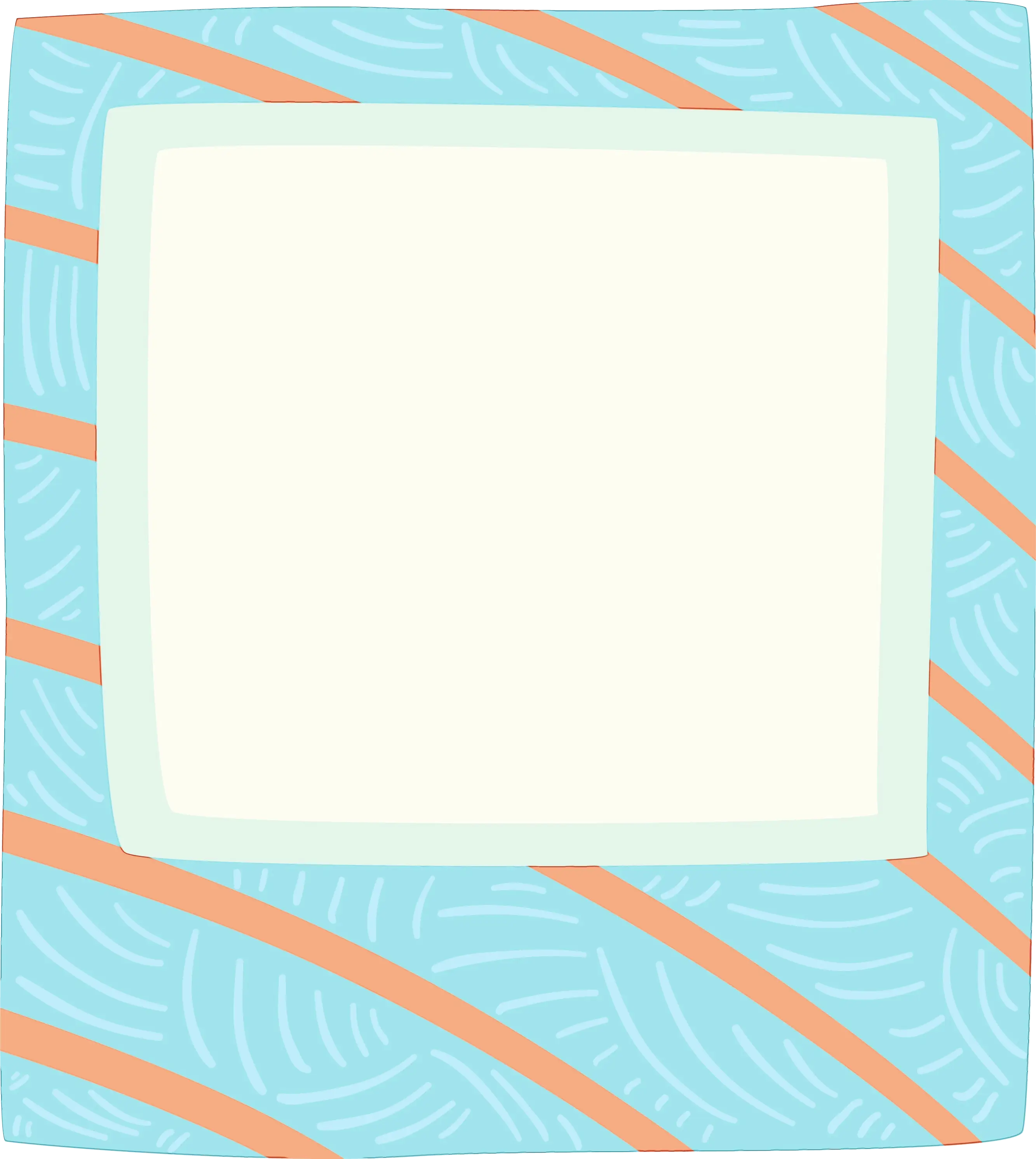 Abstract Light Blue and Peach Patterned Frame
