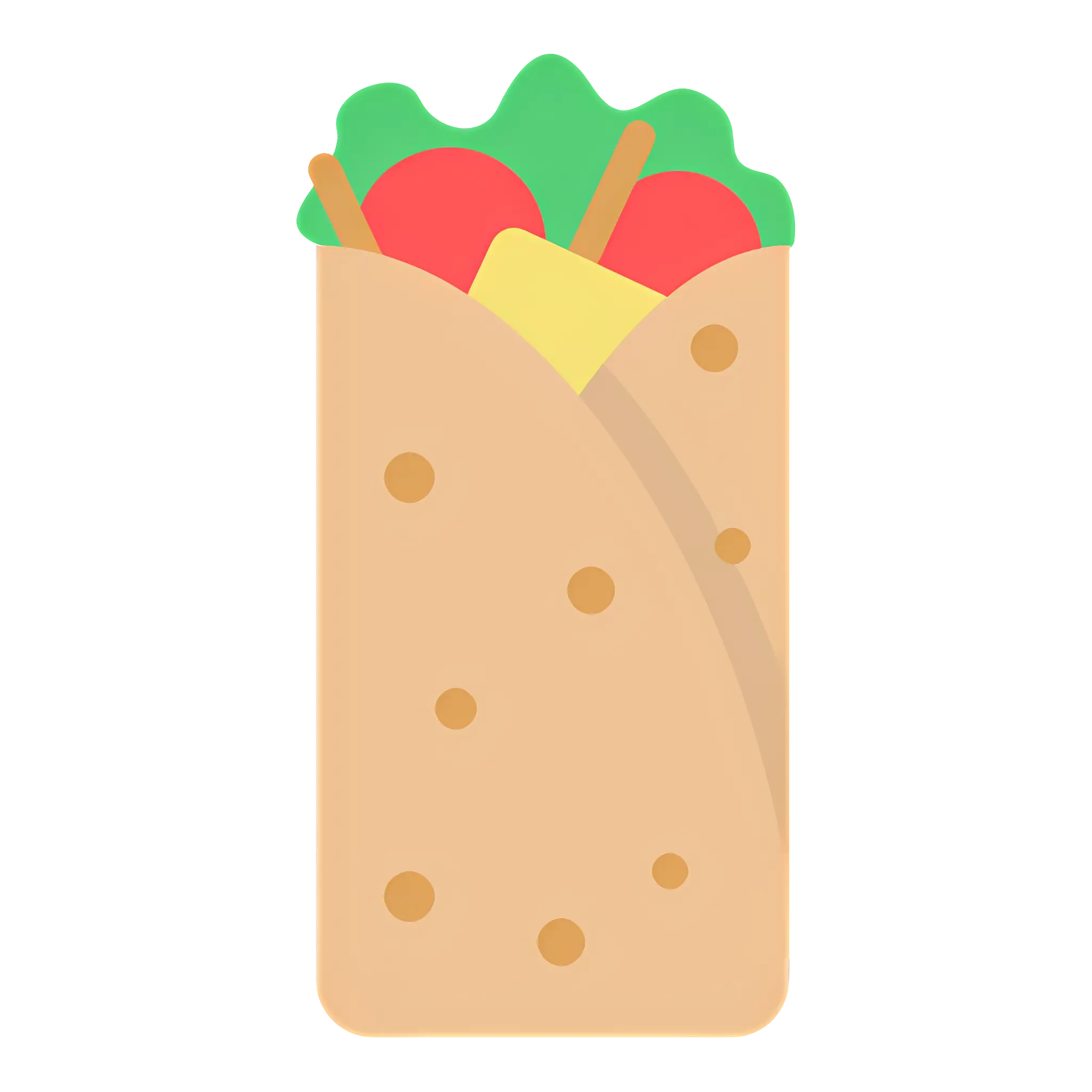 Vegetable Wrap Sandwich Cartoon Design
