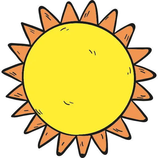 Bright Sun Cartoon Illustration
