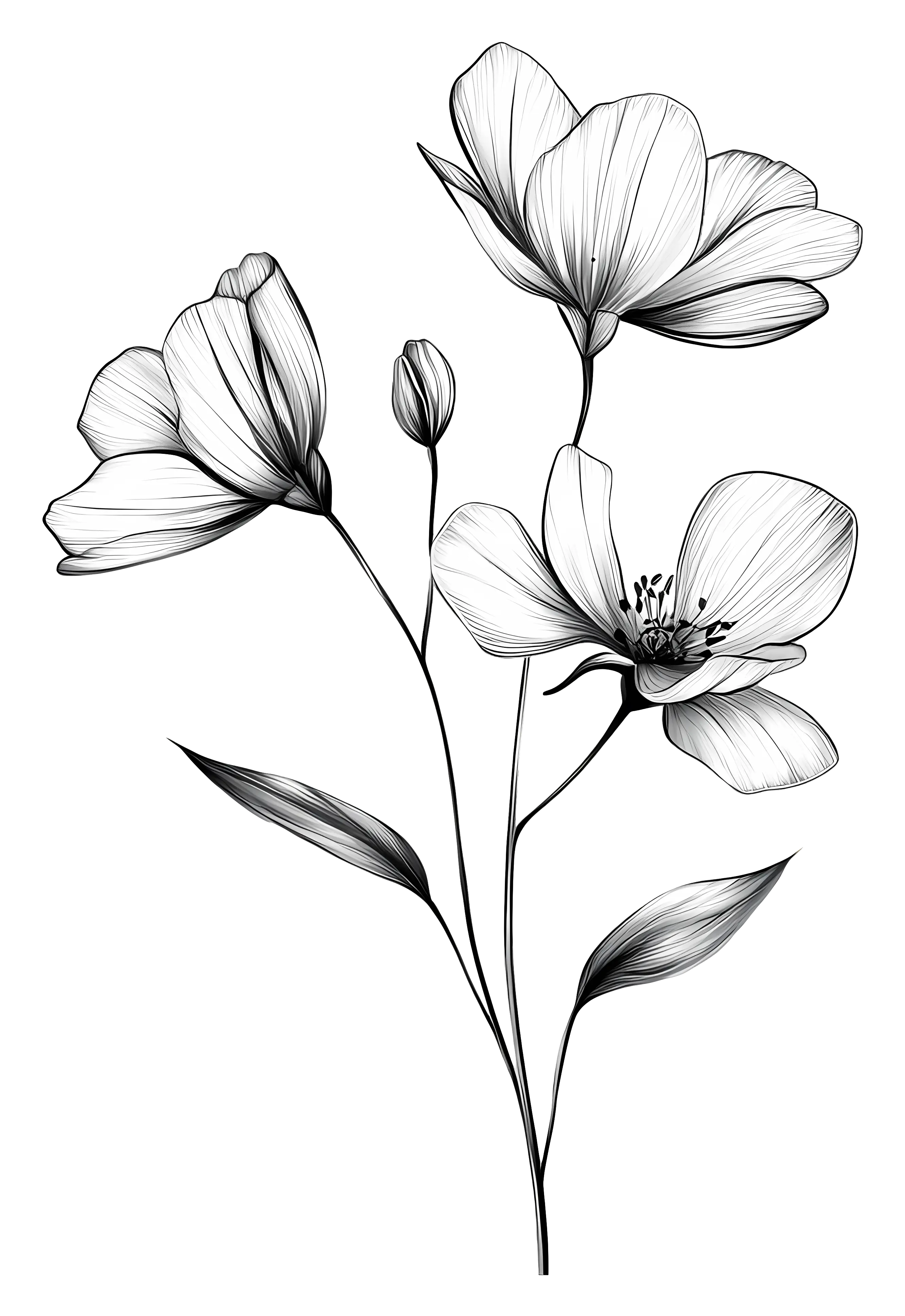 Beautiful Sketched Flower Illustration