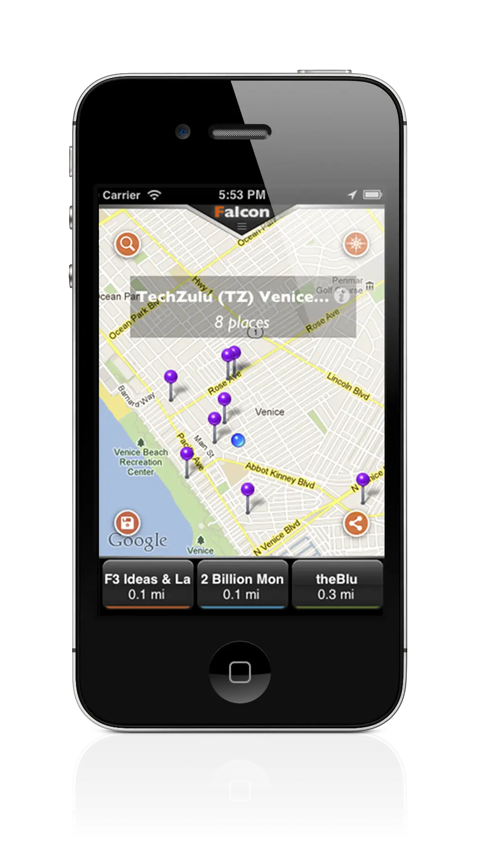 Smartphone with Map Navigation Application