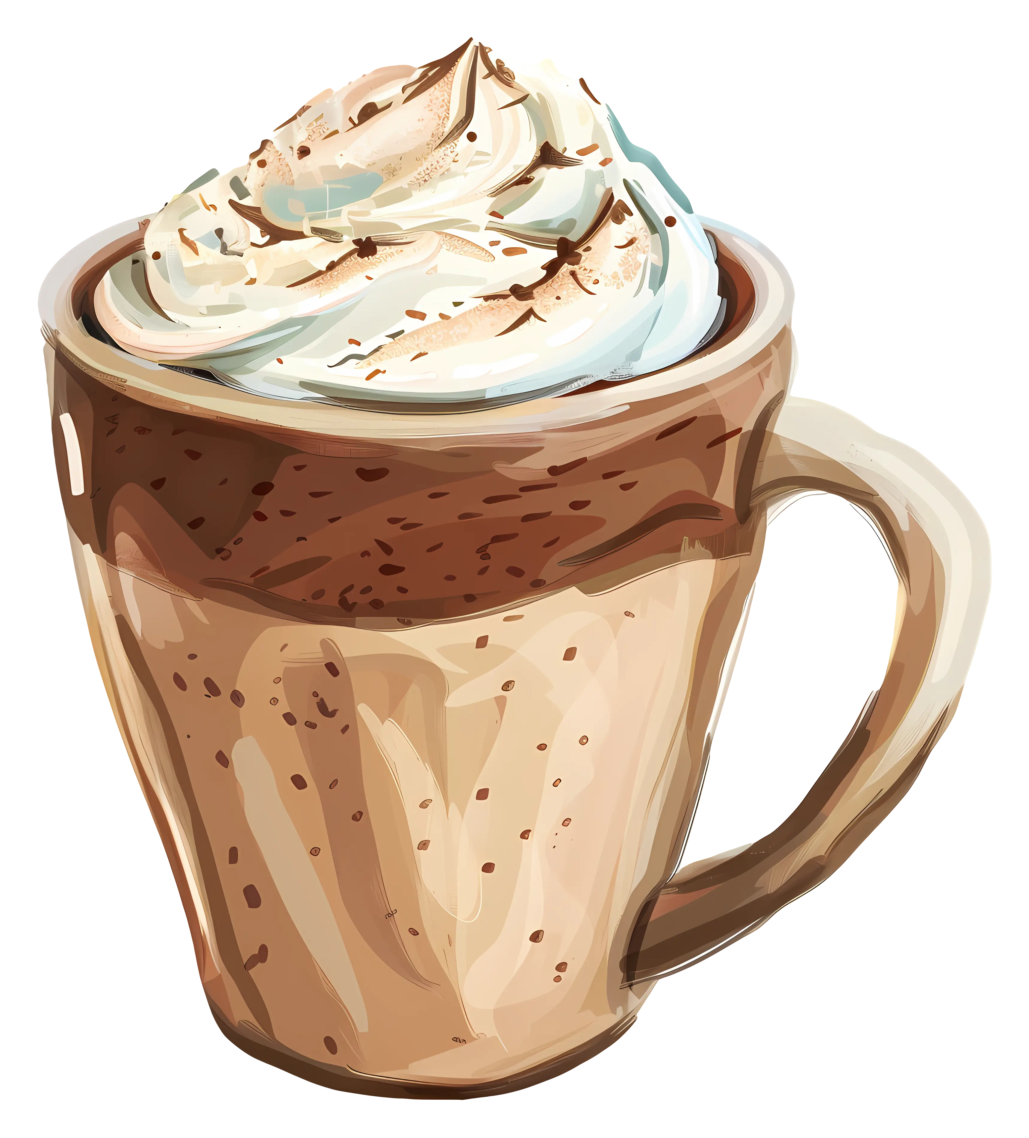 Illustration of Coffee with Whipped Cream in Mug