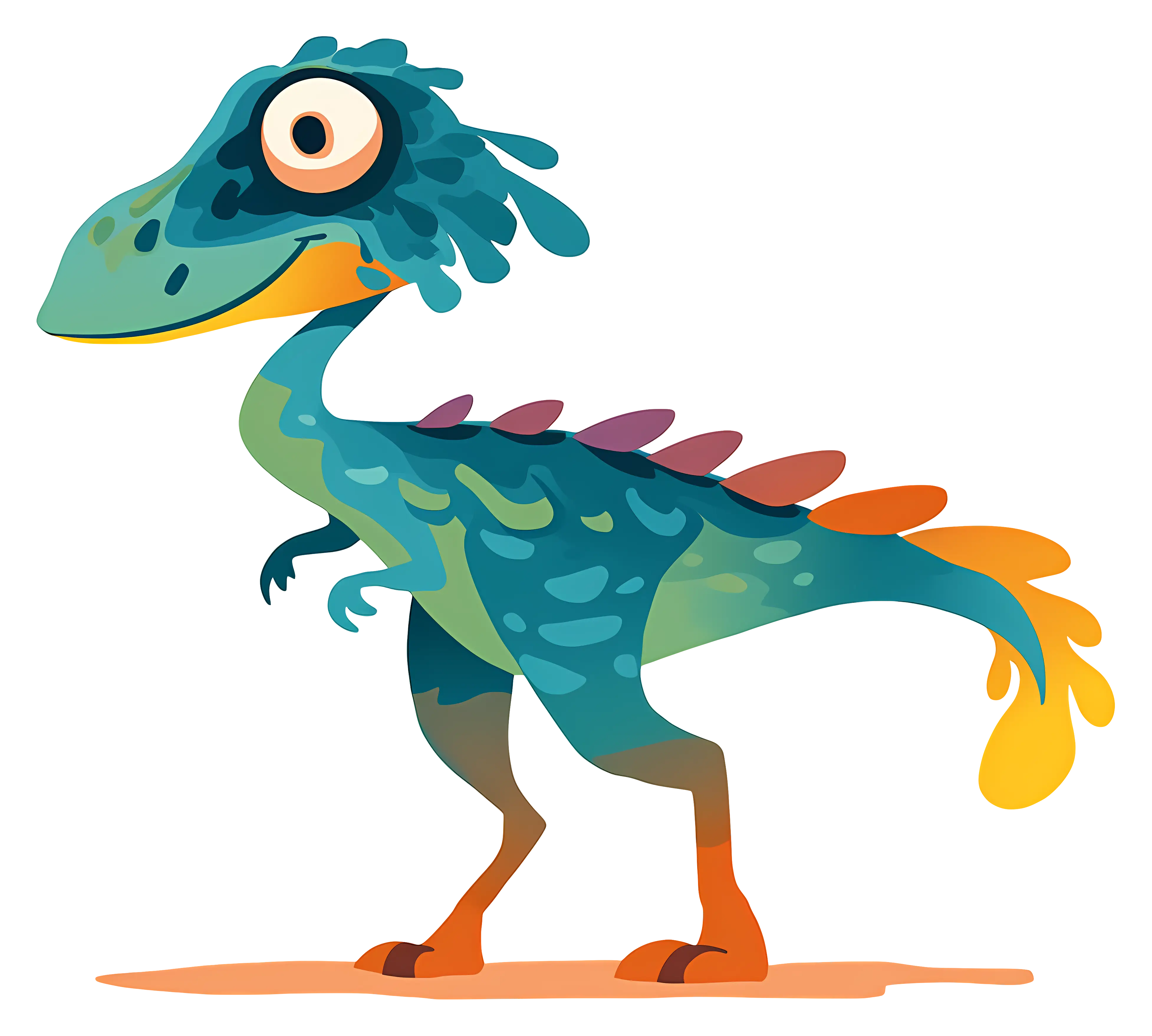 Colorful Cartoon Dinosaur