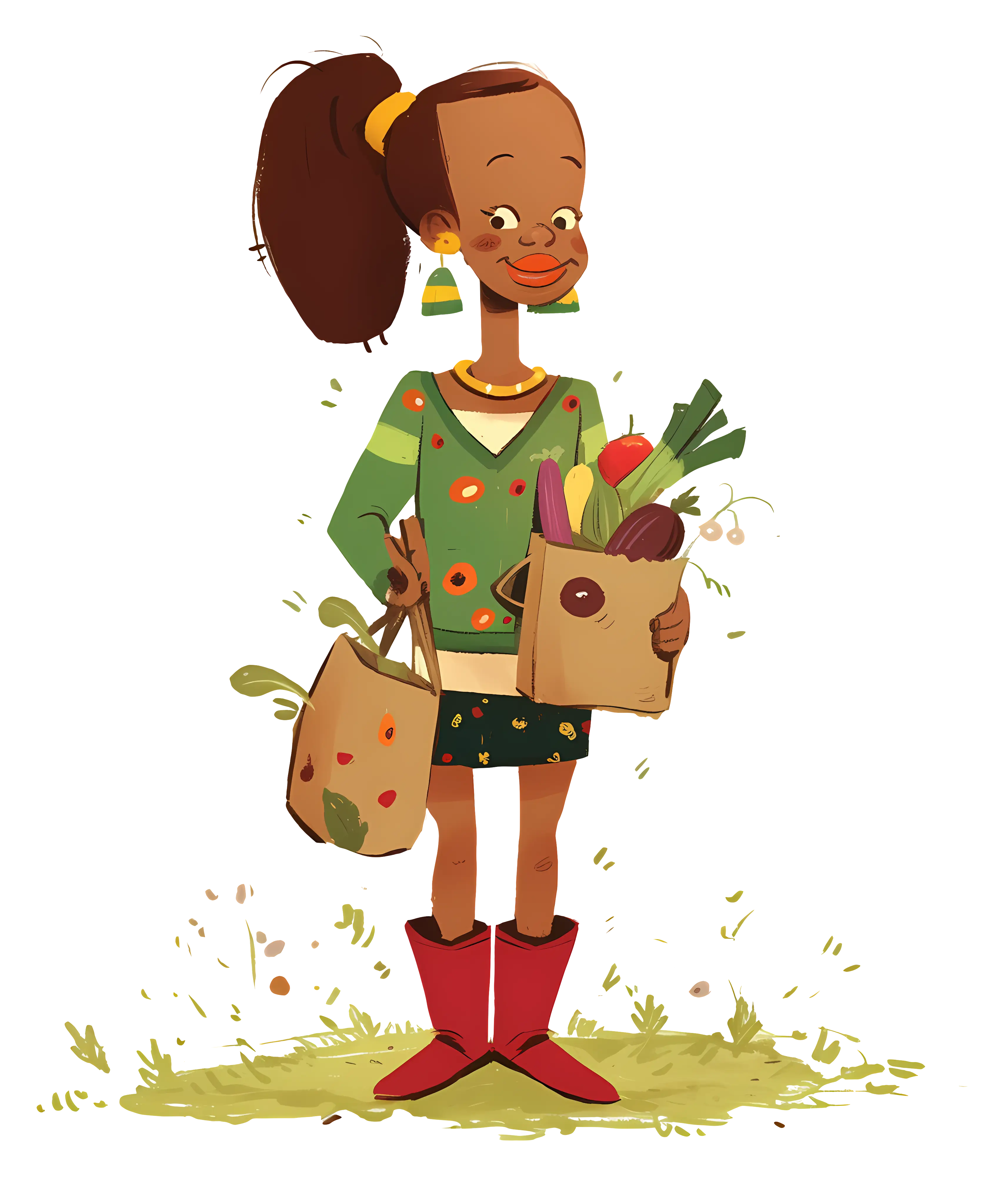 Woman Carrying Groceries