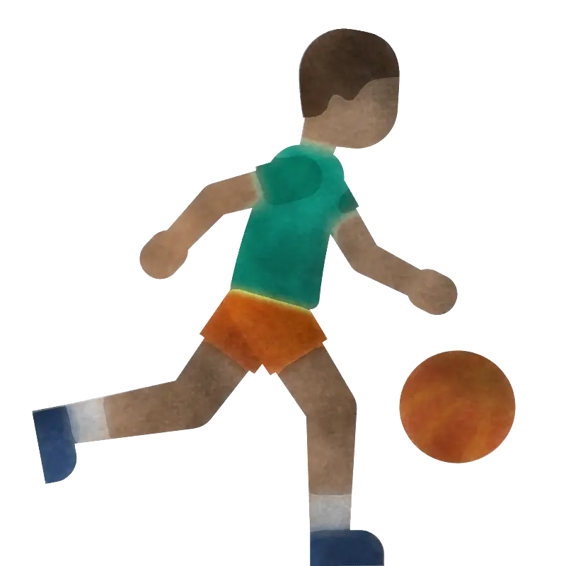 Cartoon Boy Playing Soccer