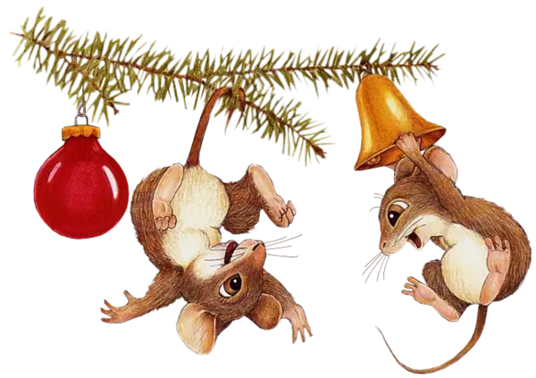 Cute Mice with Christmas Decorations