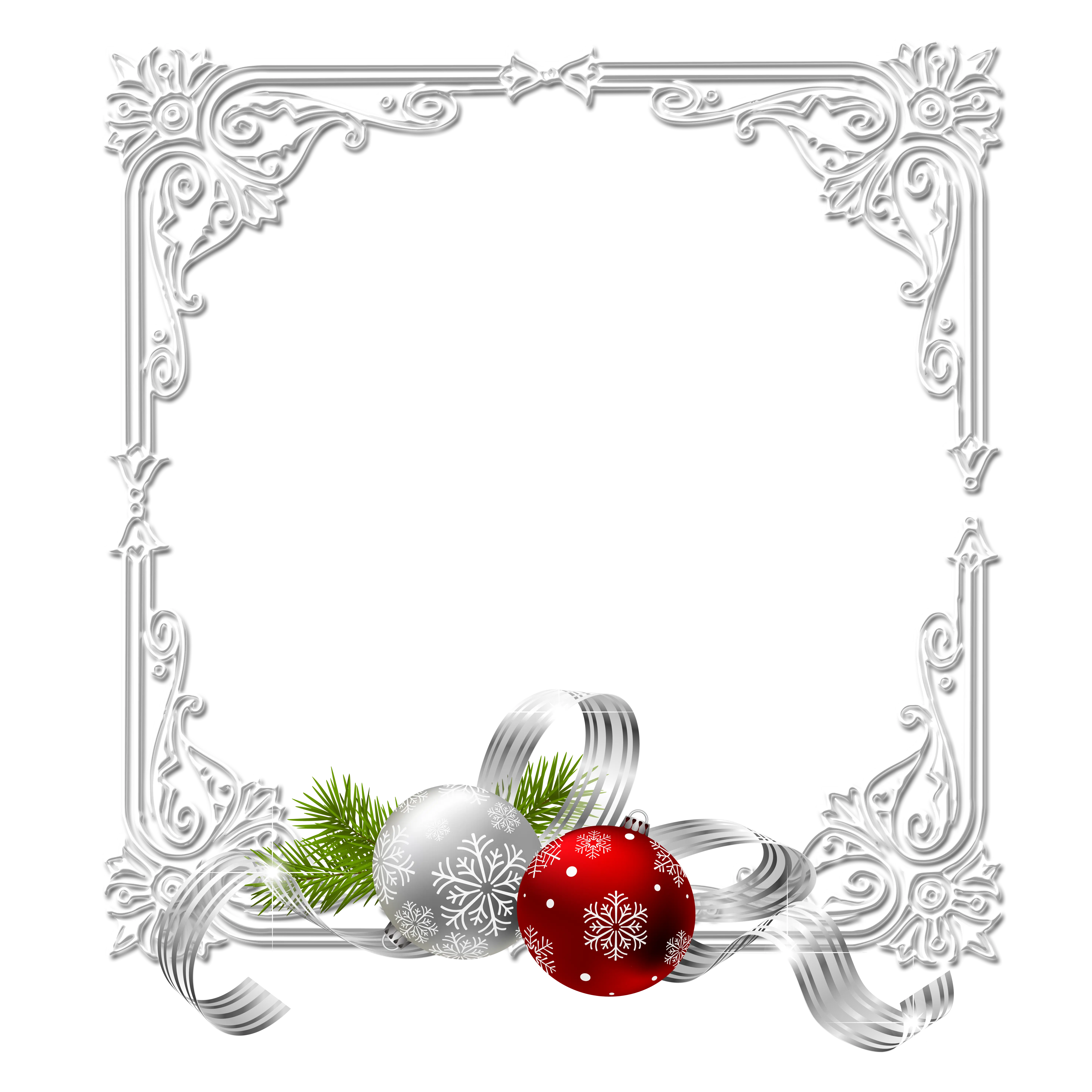 Christmas Frame with Ornaments and Festive Design