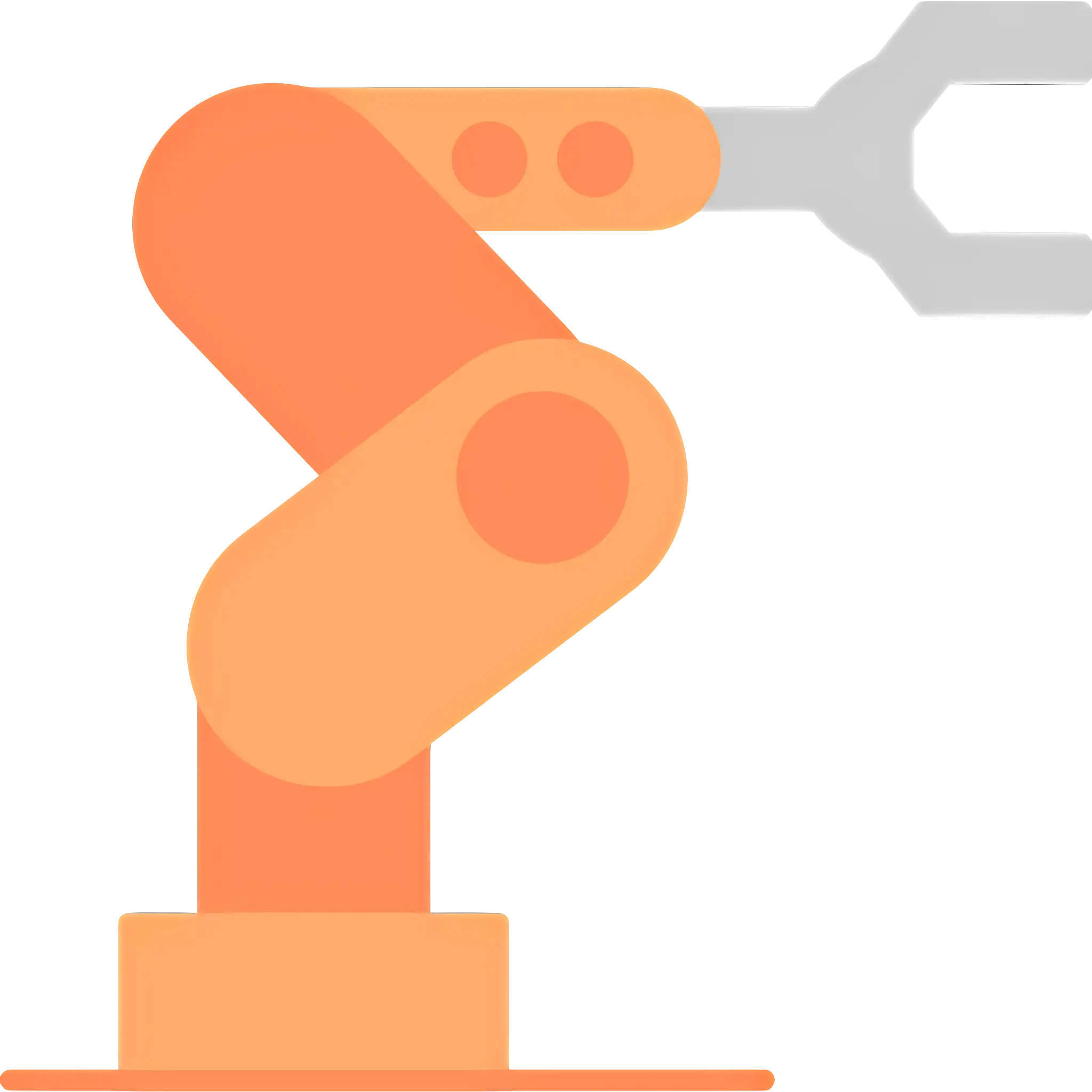 Orange Robotic Arm Icon