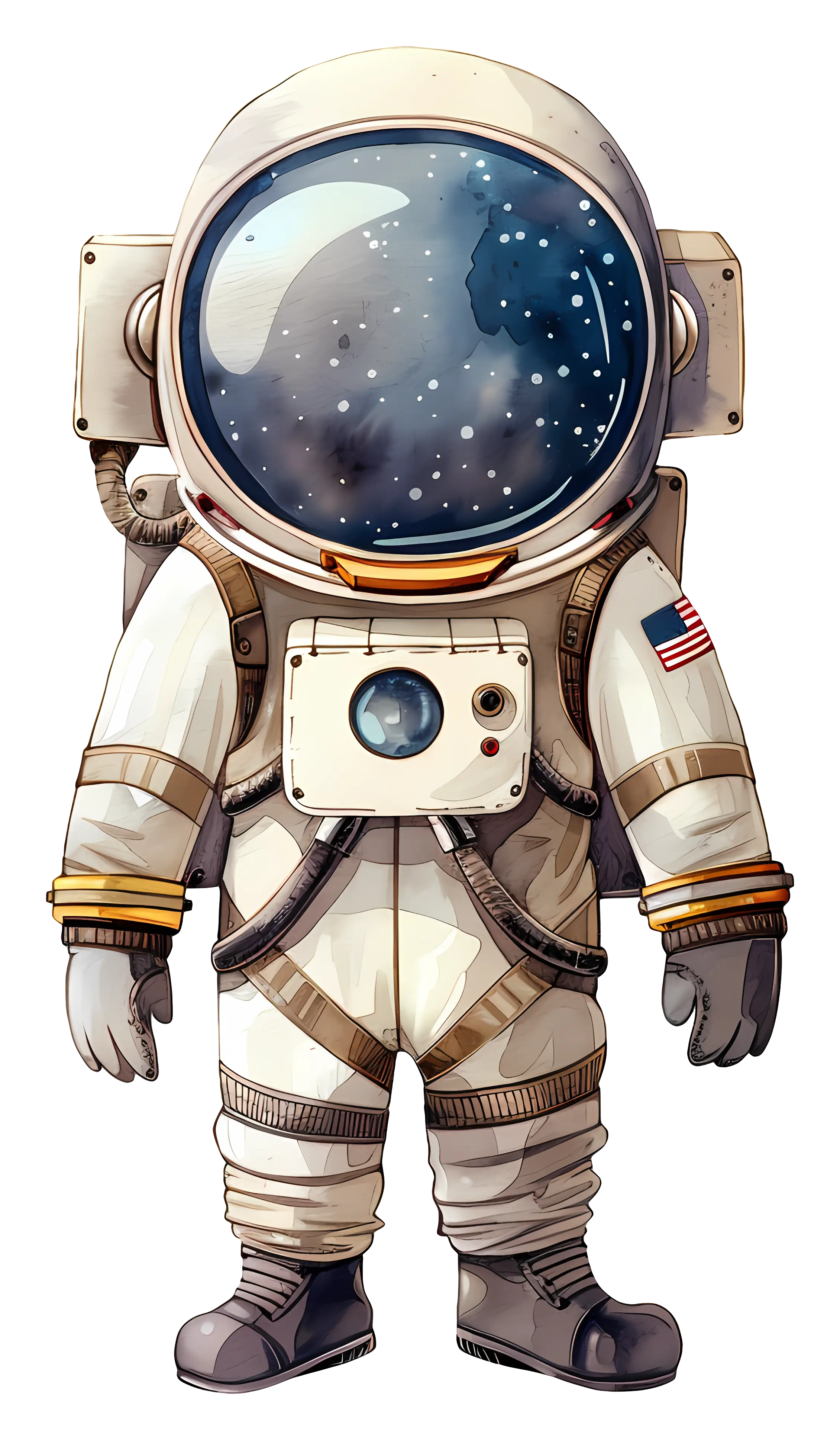 Space-Themed Astronaut Illustration