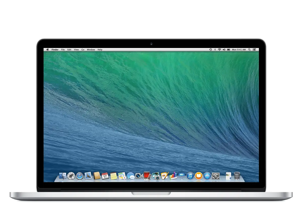 Silver Laptop with Green Desktop Screen