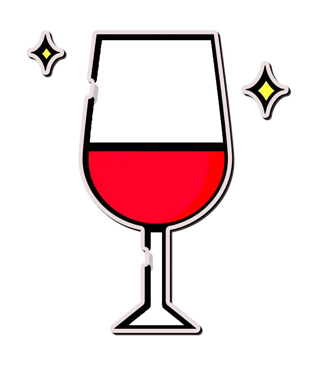 Stylized Red Wine Glass Illustration