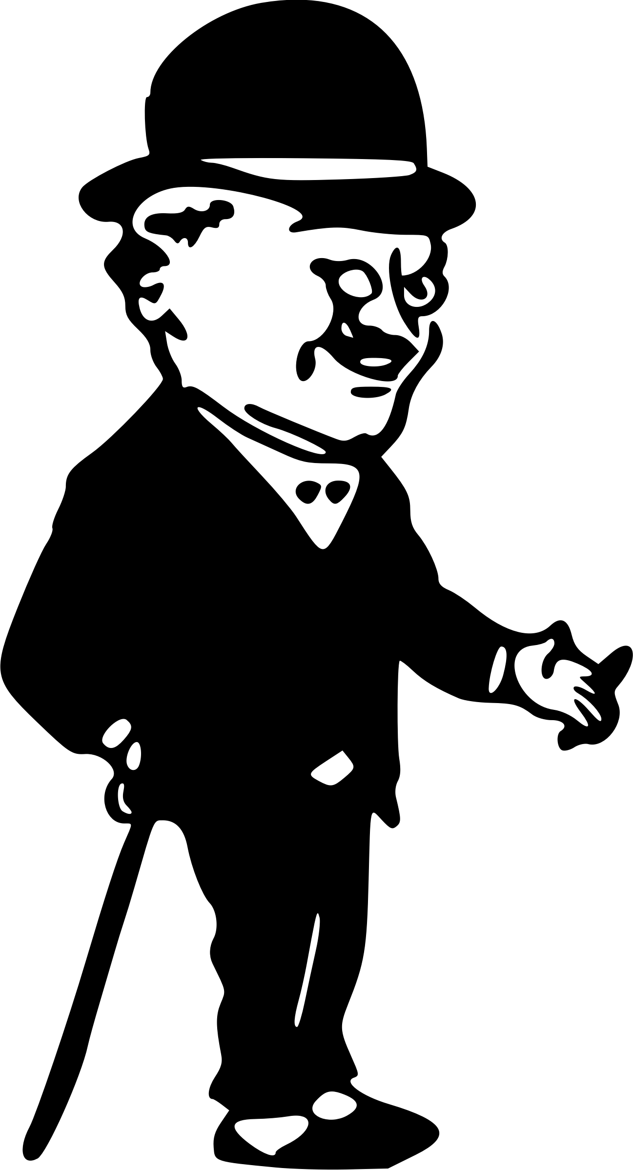 Classic Black Silhouette of a Gentleman with Cane