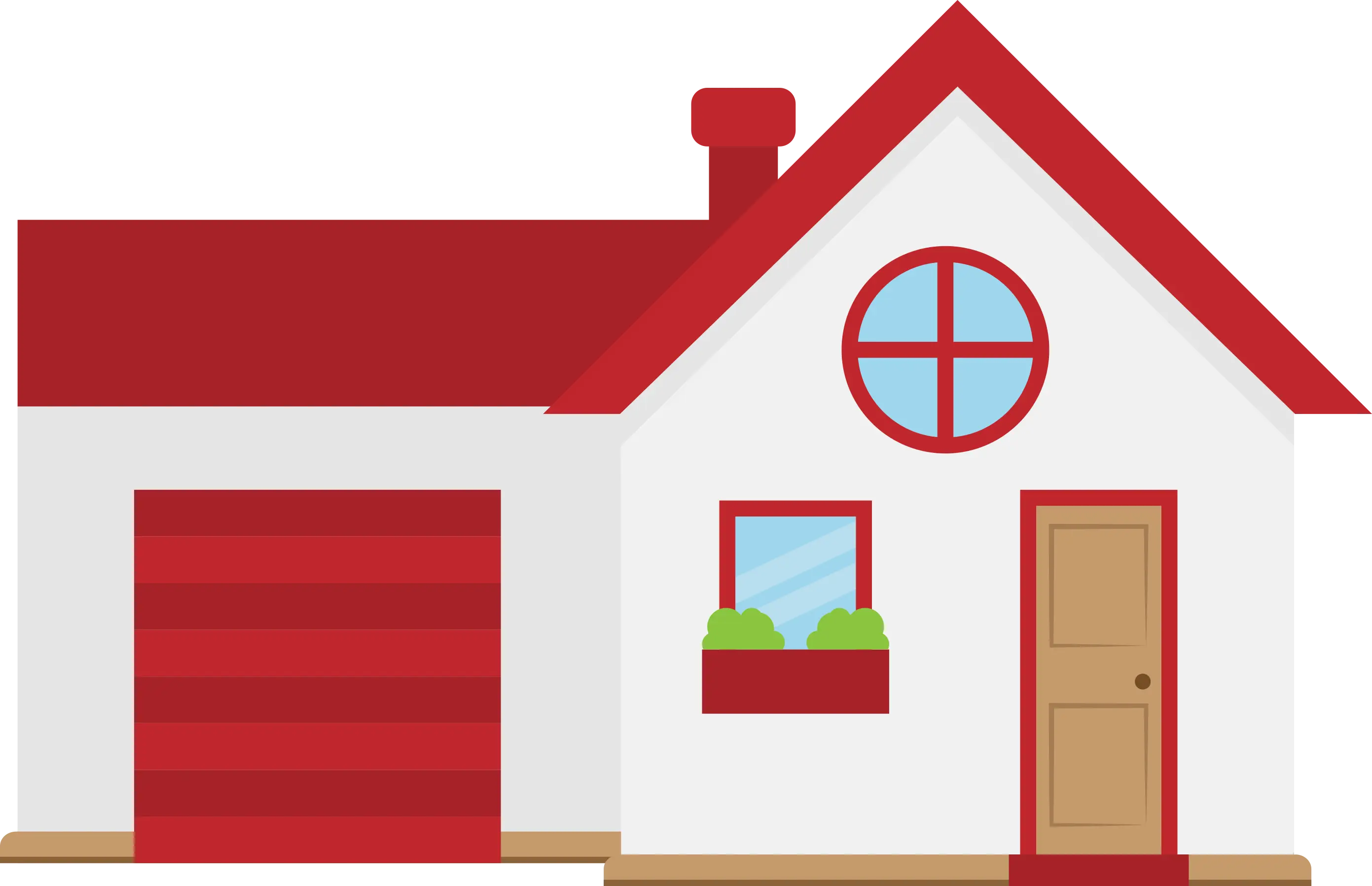 Red and White House Illustration