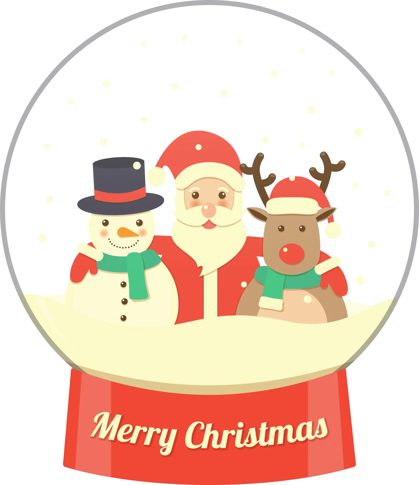 Christmas Snow Globe with Santa and Friends