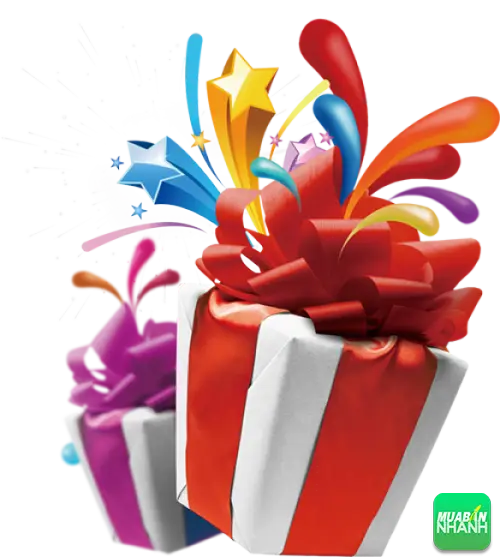 Colorful Gift Box with Ribbon and Stars