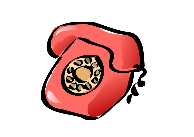 Cartoon Red Retro Telephone Illustration
