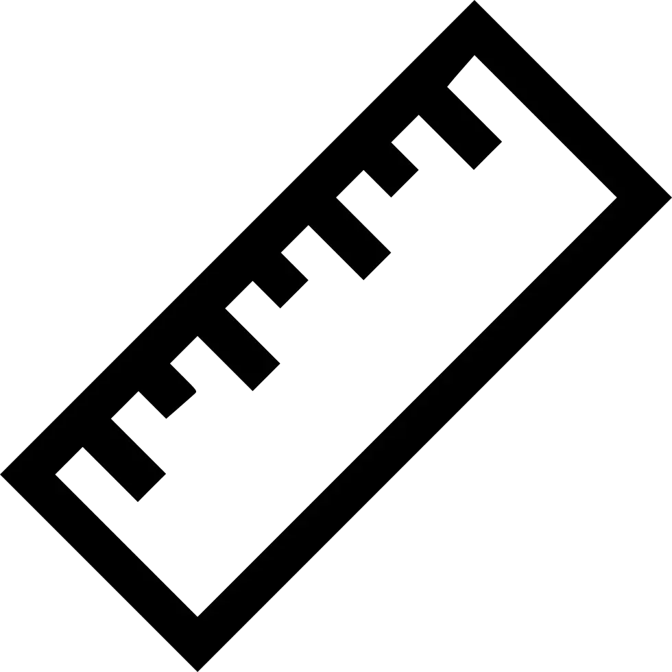 Ruler Icon for Measurement Symbol