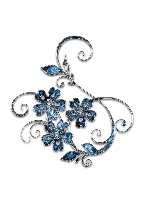 Blue Floral Ornament Design