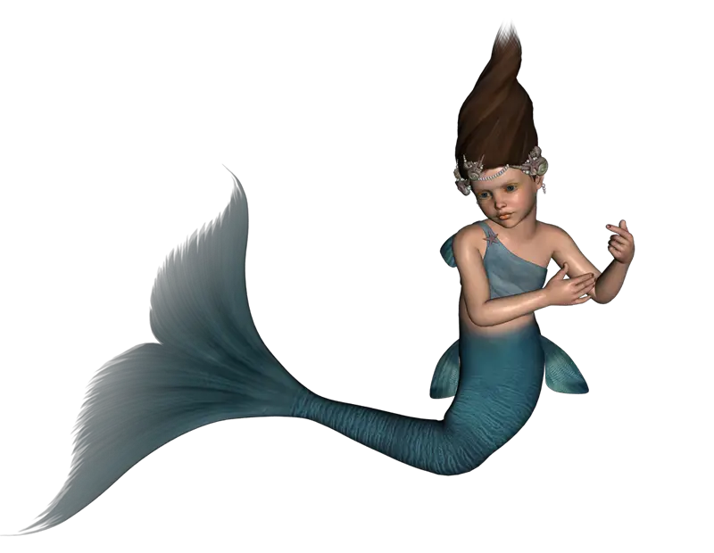 Fantasy Mermaid Illustration with Detailed Features