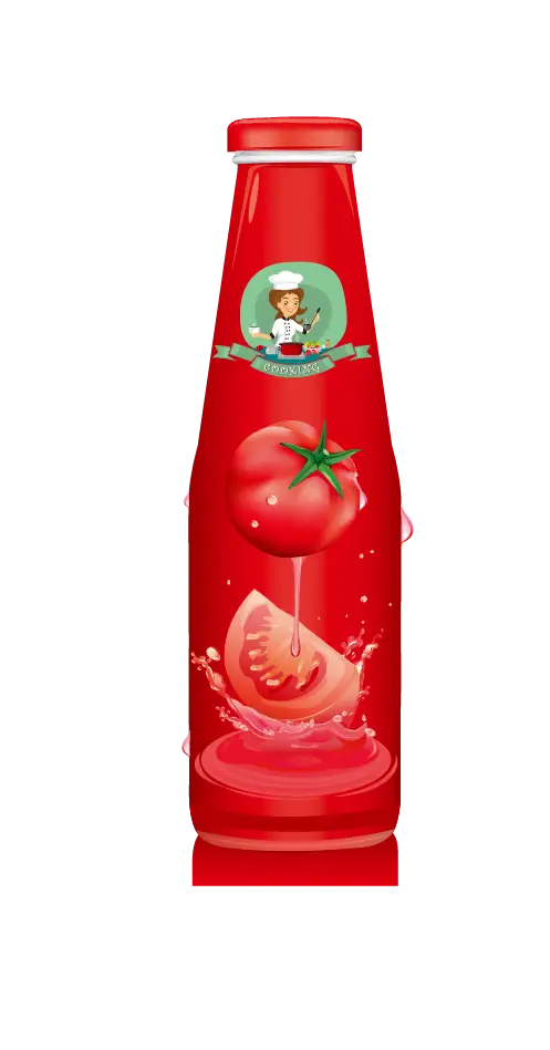 Tomato Ketchup Bottle with Label