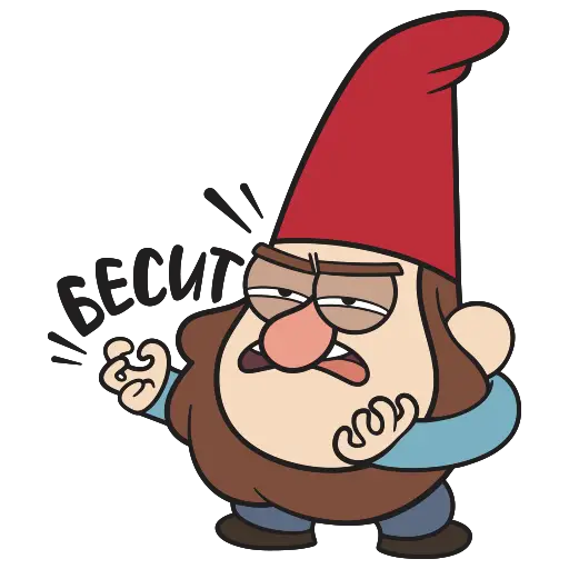 Angry Gnome Cartoon Character