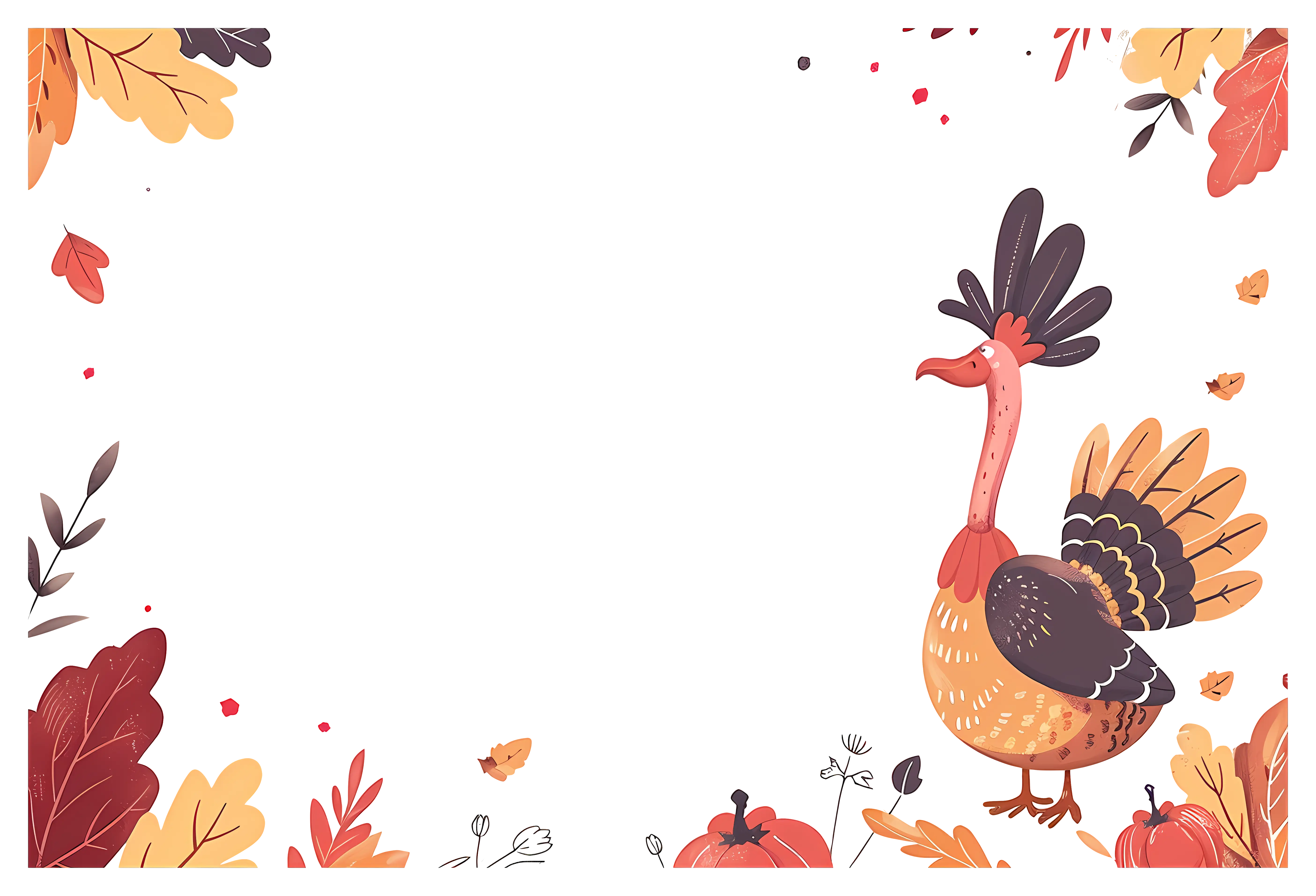 Thanksgiving Turkey with Autumn Frame