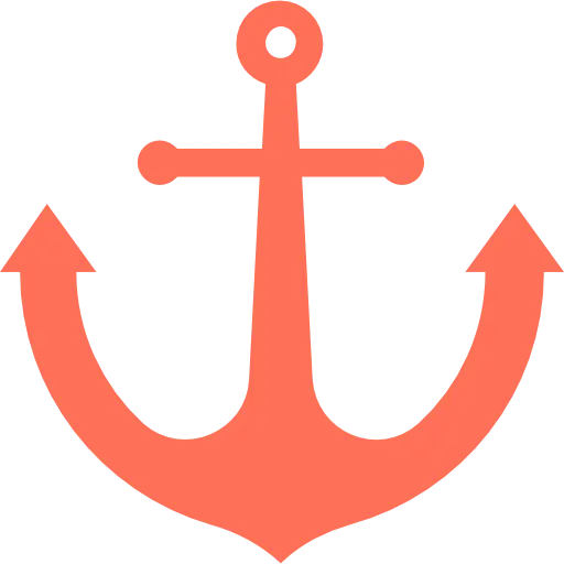 Red Nautical Anchor Symbol for Maritime Themes