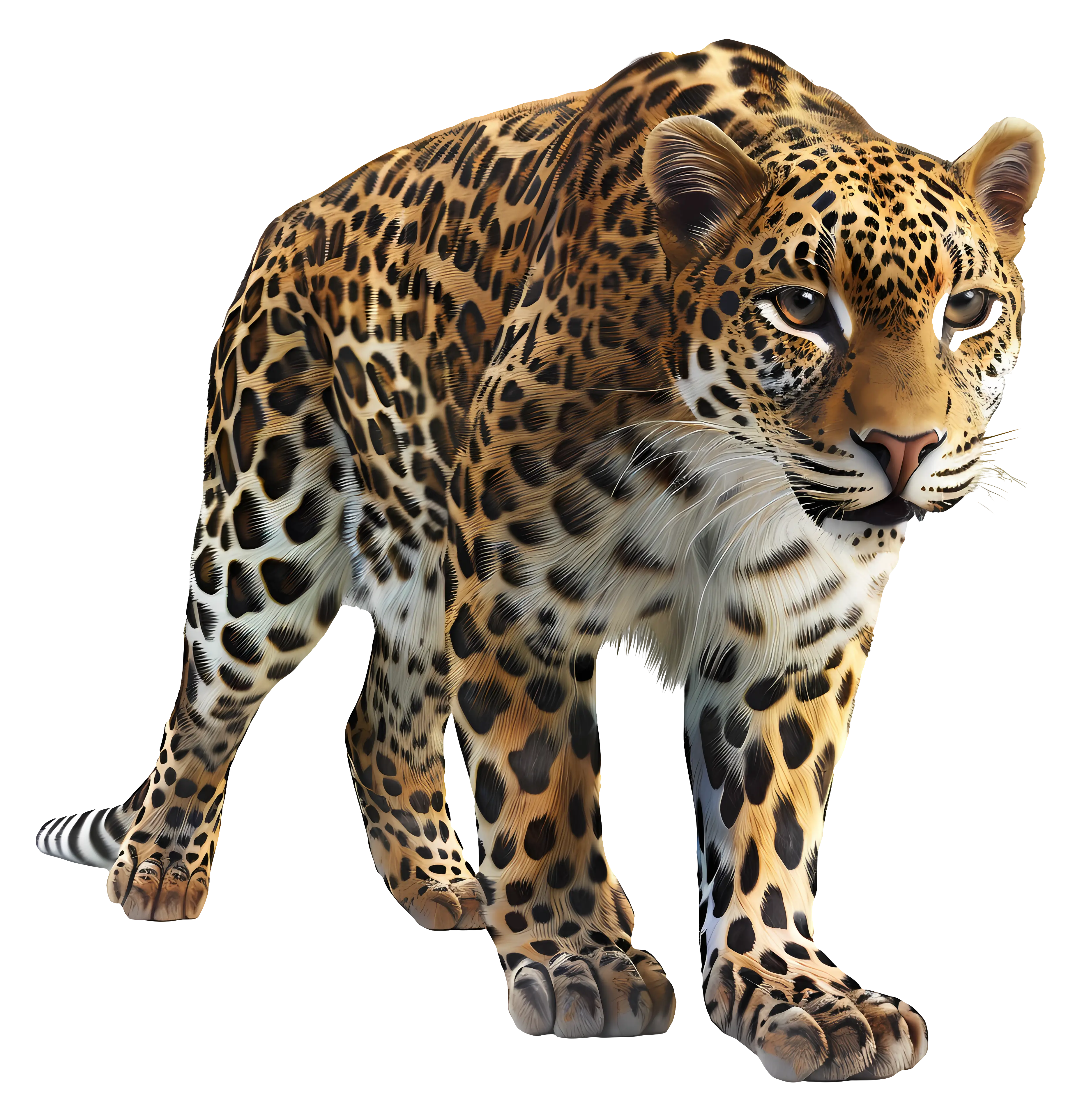 Leopard Walking in Majestic Wildlife Pose