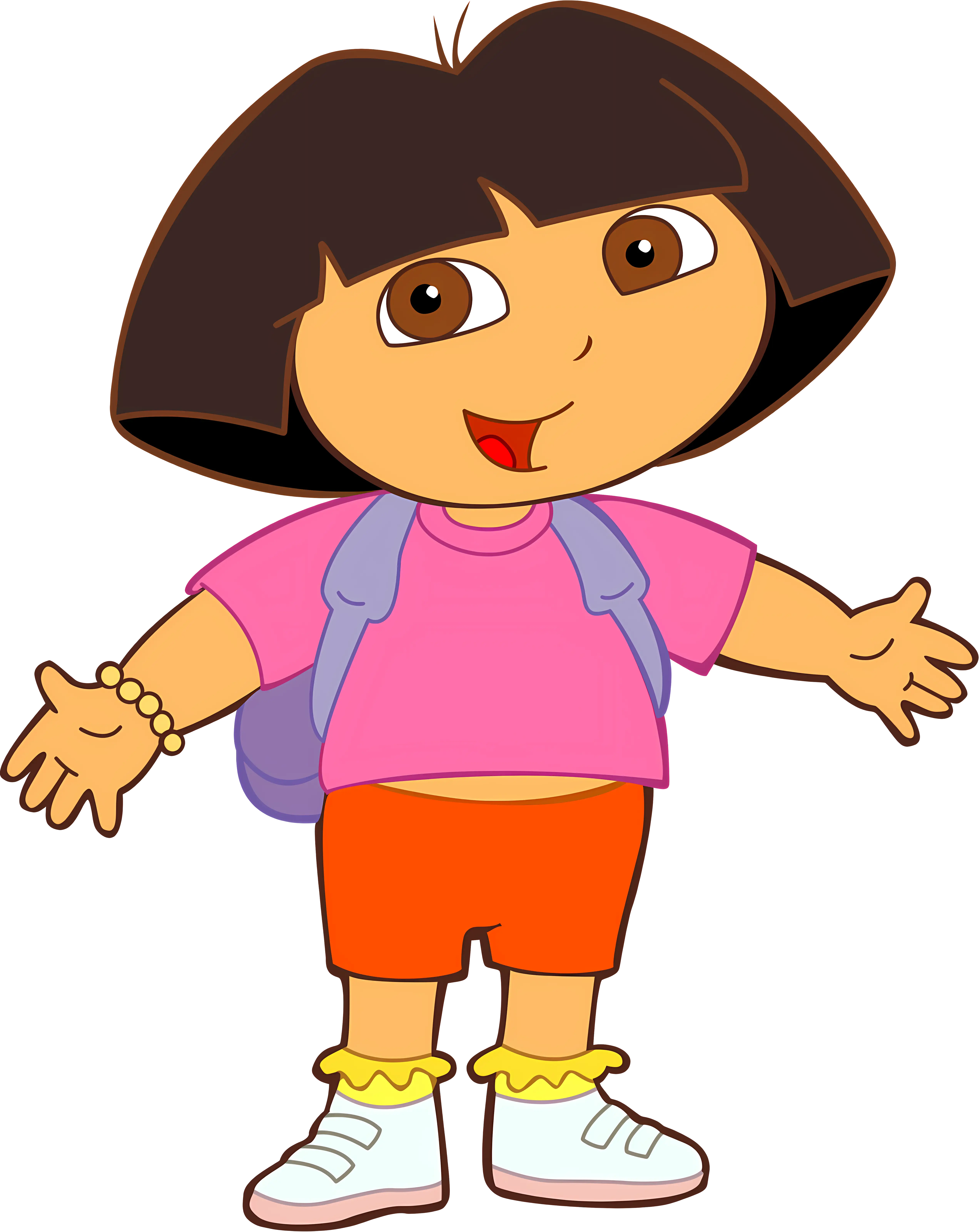 Cartoon Girl with Bright Outfit