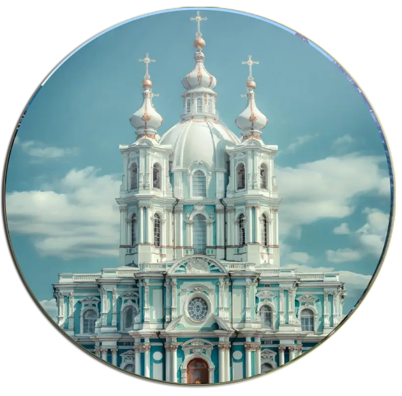Beautiful White Cathedral with Blue Sky