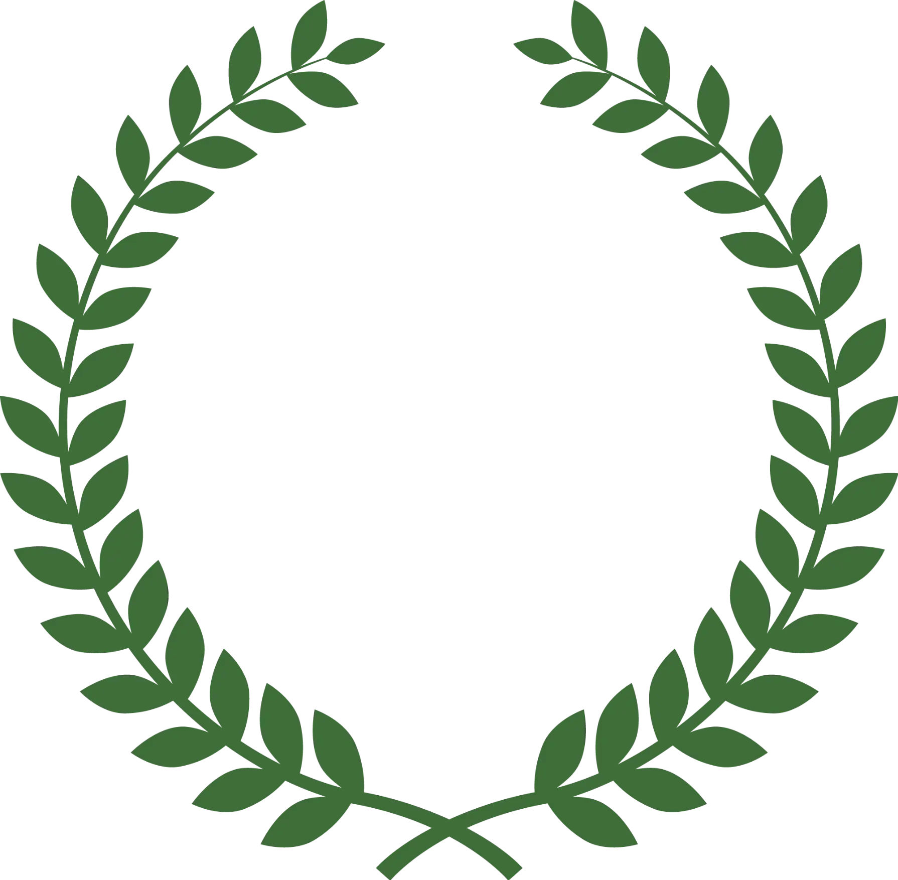 Dark Green Laurel Wreath Illustration