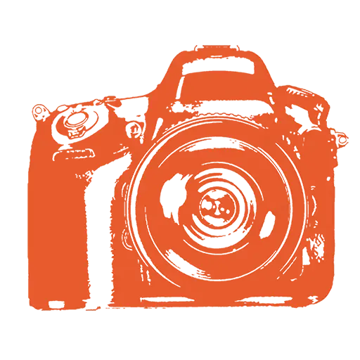 Stylized Orange Camera Illustration