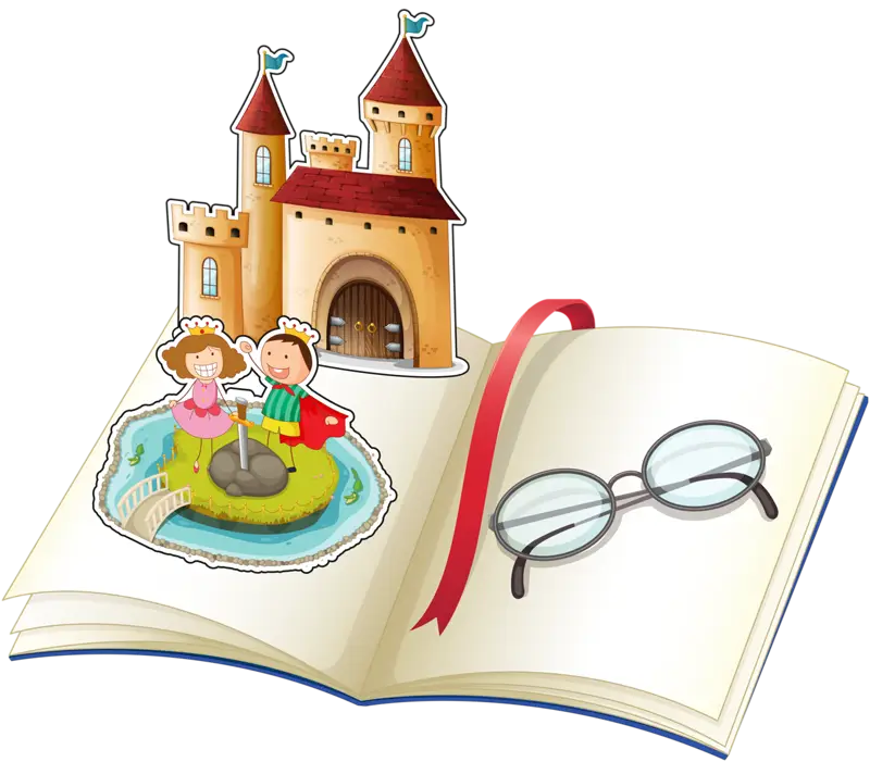 Storybook with Castle and Glasses