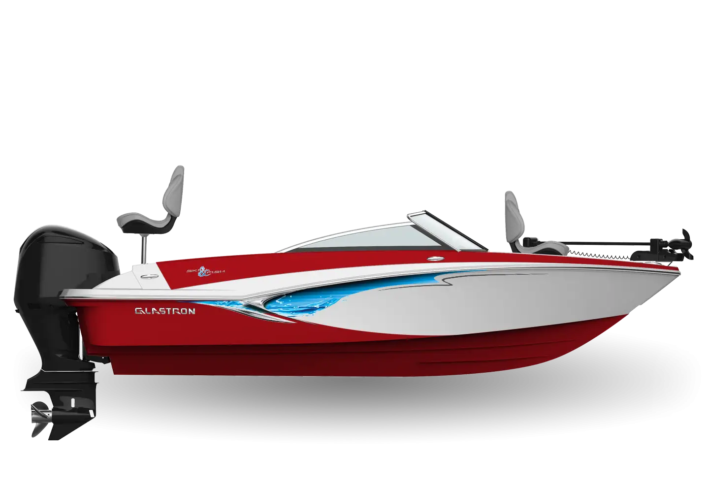 Red and White Speedboat on Display