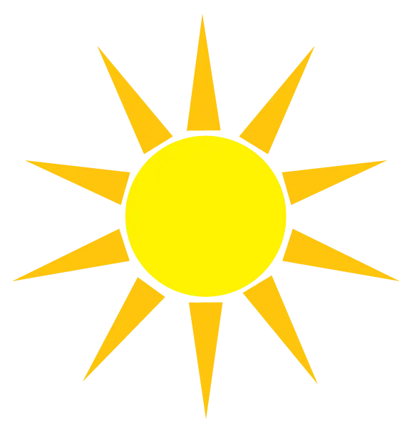 Yellow Sun Illustration with Rays