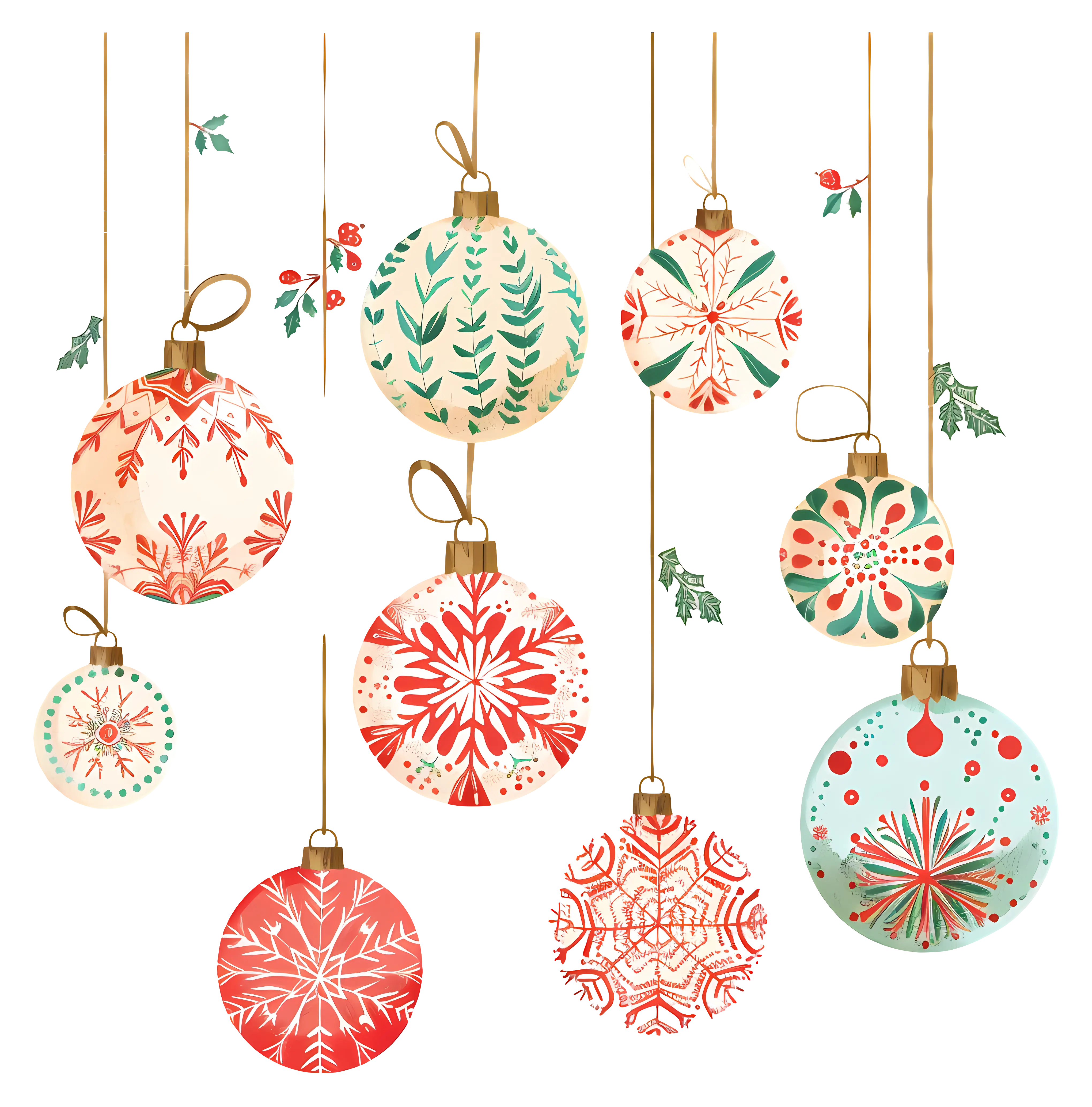 Christmas Ornaments with Festive Patterns
