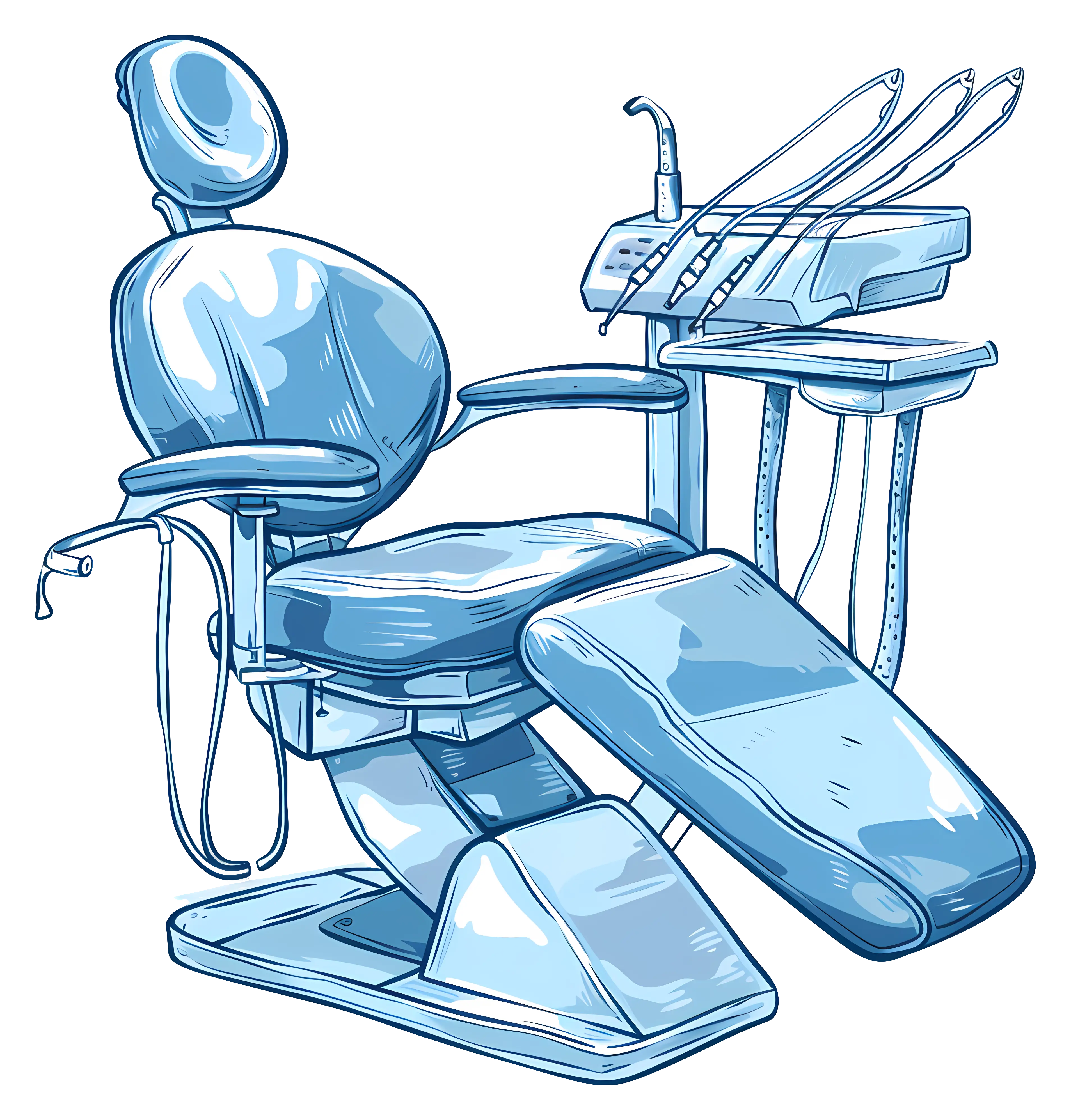 Blue Dental Chair Illustration for Medical Use