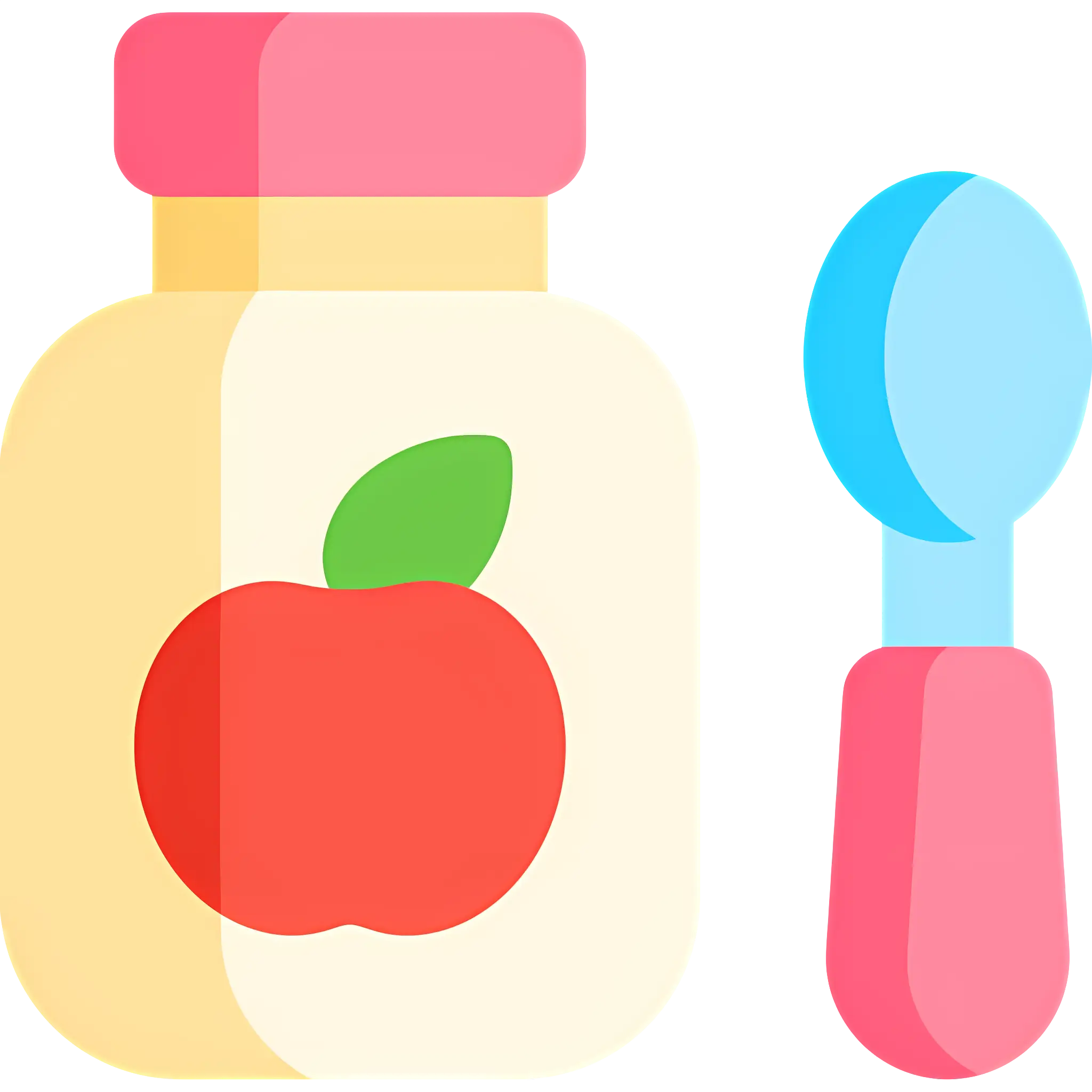 Apple Sauce Jar with Spoon
